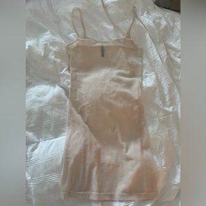 Prettylittlething mesh swim coverup - tan/beige color size small